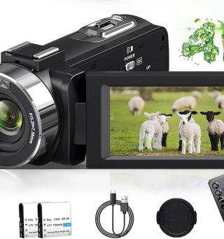 4K Video Camera Camcorder Ultra 48MP Vlogging Camera for YouTube 18X Digital Zoom Camcorder Recorder 3.0" LCD Touch Screen IR Night Vision with Controller, 32GB SD Card and 2 Batteries
