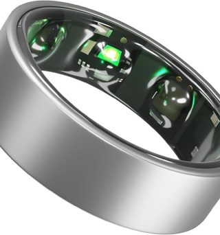 Smart Ring | Sleep, Fitness, Nutrition, Stress | AI Food Logging, 30+ Workout Modes | Track Recovery, HRV, VO2 Max | Buy Sizing Kit First | Smart Ring for Men & Women | Titanium, Matte Silver 7